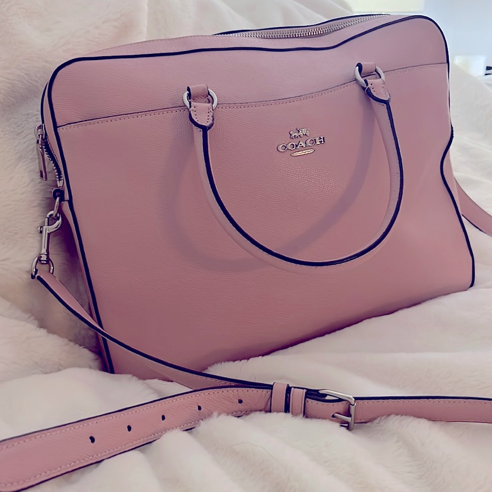 COACH computer bag. Briefcase silver hardware.